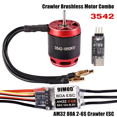 3542 1850/2250KV Brushless Motor 80A ESC Getriebe Combo für 1/10 RC Crawler Car