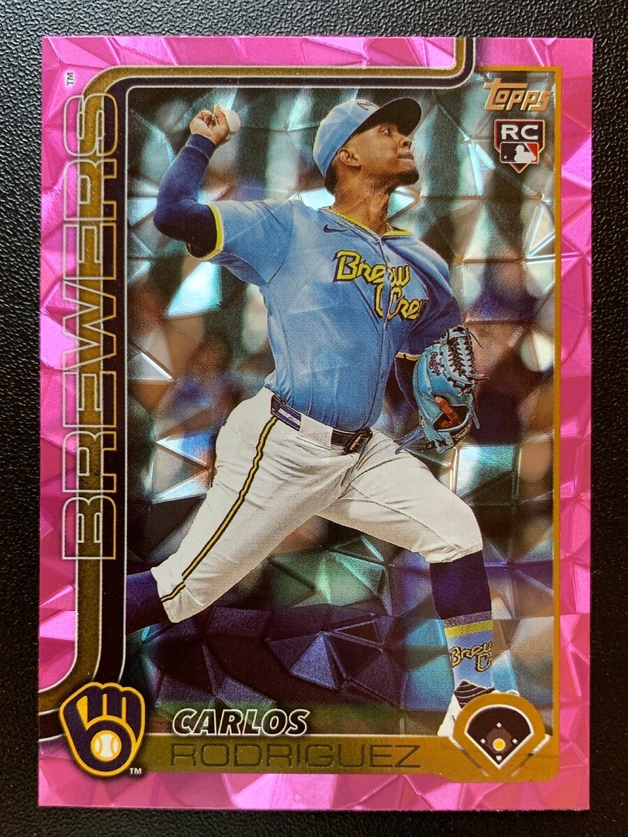 2025 Topps Carlos Rodriguez RC #16 Pink Diamante Foil – Brewers Rookie SP