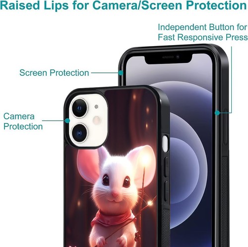 Anti scratch Cover kawaii animals mouse For iPhone SE XS XR Max 5 6 7 8 Plus - Picture 19 of 25
