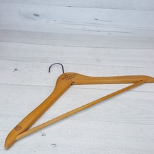 Vintage Wood Clothes Coat Hanger from Hotel Bismark Chicago AHA Logo