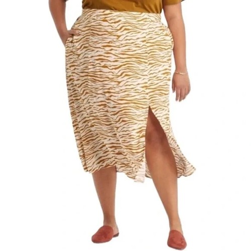 Gonna nuova con etichette Ava & Viv multicolore taglie forti 3X misto rayon stampa animalier a matita