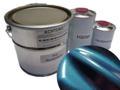 2 Liter Set 2K Bootslack Grün Blau Metallic Yachtlack Lackpoint Glanz Boot neu