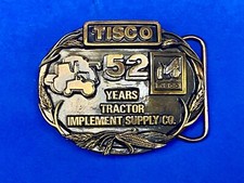 Vtg. Tisco Tractor Implement Supply Agriculture Farm Farming 52 Year Belt Buckle