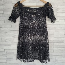 Ladies Boohoo Pool Dress Black Suze 12 UK Medium Cover Up Sheer Beach 