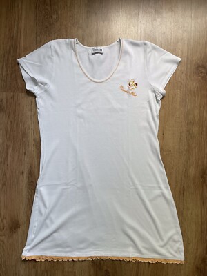 Rösch Sommer Nachthemd Sleepshirt  Gr. S Blanche Fleur Weiß/ Orange Kurzarm