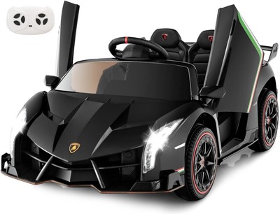 INFANS 2 Seater Kids Ride on Car, 12V 4WD Licensed Lamborghini Veneno Powered El