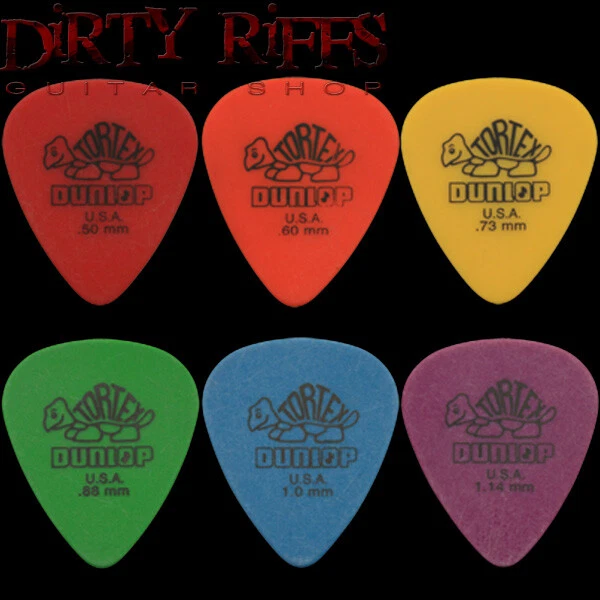 12 x Dunlop Tortex Standard Guitar Picks Plectrums - Your Choice Of Size / Type
