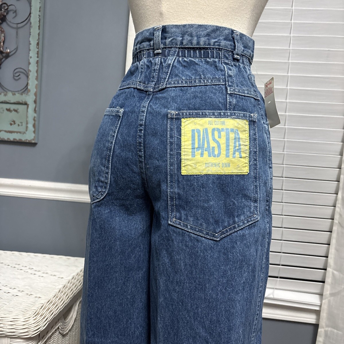 Vtg 80s NOS ULTRA High Rise Parachute Baggy tapered Jeans By PASTA