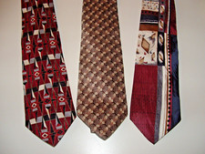 3 - Men's Silk Ties, Van Heusen / Zylos / Daniel Hechter, Made in USA, pre-owned