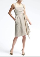 Banana Republic Heritage Grommet Dress 6 Warm Stone Pockets NWT