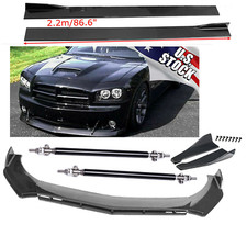 For Dodge Charger Challenger Carbon Fiber Front Bumper Side Skirt Strut Rods