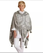 Soft Surroundings Heavenly Soft Frosted Cape Poncho In Gray One Size
