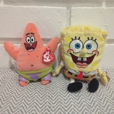 Vintage 2004 TY Beanie Babies Patrick  Spongebob Plush Lot w/ Tags