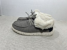 Hey Dude Britt Women  s 6 Gray Faux Fur Lined Ankle Booties Shoes