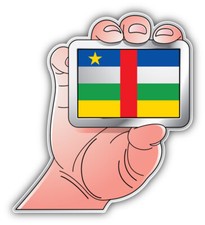 Central African Republic World Flag Hand Car Bumper Sticker Decal