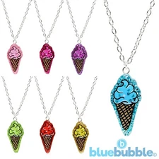 Bluebubble ICE CREAM PARLOUR Glitter Necklace Sweet Kitsch Funky Kawaii Novelty 
