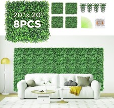 UIRWAY Grass Wall Panels, 20"x20" 8pcs Artificial Grass Wall Panel
