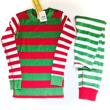 Hanna Andersson NWT new Christmas red green stripes pajamas 100 110 4 5