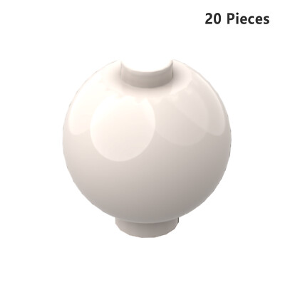 20953 Brick Round 2 x 2 Sphere with Stud [Plain] White Bricks, Pieces & Parts