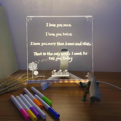 ☆LED Message Note Board with Colors, Acrylic Dry Erase Board For Home 7Pens F4A7 - Picture 5 of 11
