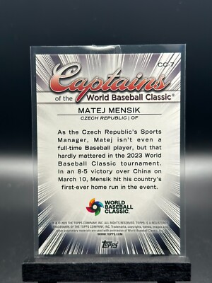 2023 Topps World Baseball Classic CC-7 Matej Mensik Czech Republic