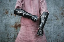 Pair Of Gothic Bracers Gauntlet Medieval Knight Bracers For Larp GauntletBracer