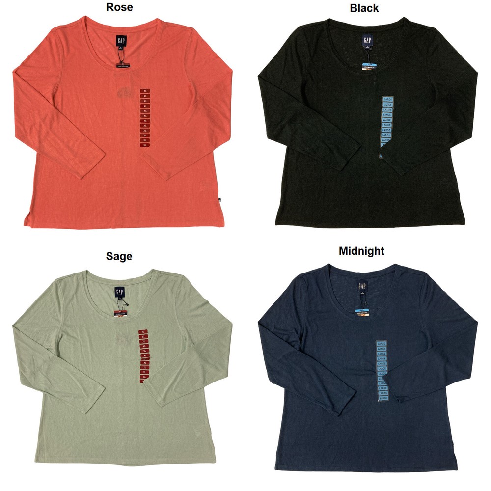 GAP Women's Soft Slub Scoop Neck Long Sleeve T-Shirt