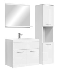 Badplaats Badmöbel Komplettset Montreal 60 x 35 cm Weiß Hochglanz - Badezimmermö