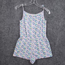Vineyard Vines Whale Stripe Romper Girls Large 14 Blue Pink Pima Cotton Coastal