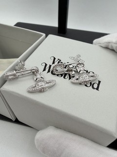 Vivienne Westwood Lucrece Orb Earrings Safety Pin Saturn Drop Earrings