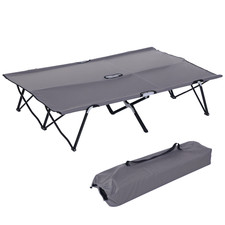 2 Person Folding Elevated Camping Cot for Adults 50" Extra Wide Outdoor Portable