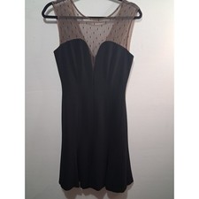BCBGMAXAZRIA Black Mesh Sweetheart Fit and Flare Party Cocktail Dress Size 2