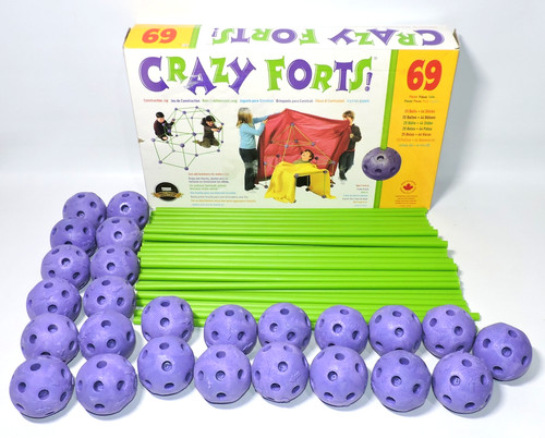 Crazy Forts 69 Piece Indoor Outdoor Build Play Playset DIY Tent 100% COMPLETE