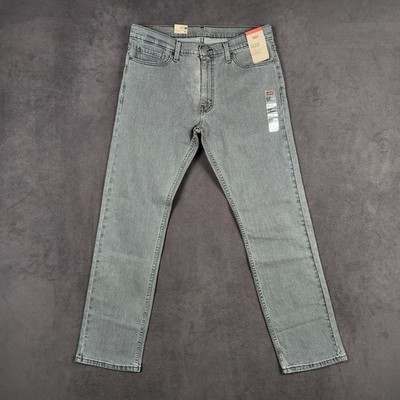 Levis 513 Slim Straight Jeans Mens 33x32 Gray Low Rise Stretch Denim NEW