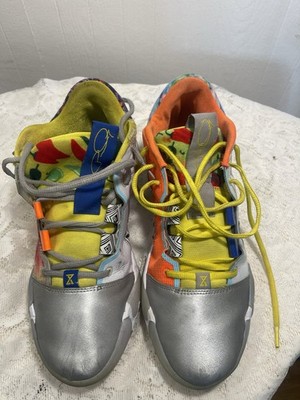 Nike PG 4 Kids 5Y Low Top Basketball Sneakers Multicolor Silver Lace-Up