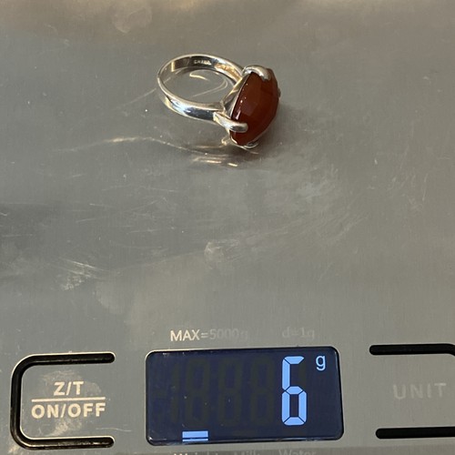 Vintage Whitney Kelly Jewelry Natural Carnelian Ring 925 Sterling Silver Size 7 - Picture 9 of 10