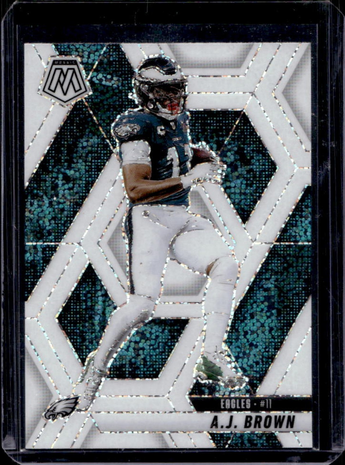 2025 Panini Mosaic A.J. Brown White Sparkle Prizm #78 Eagles