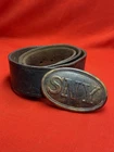 Civil War Style “SNY” Brass Belt Buckle with Leather Belt - 69th Irish Regiment