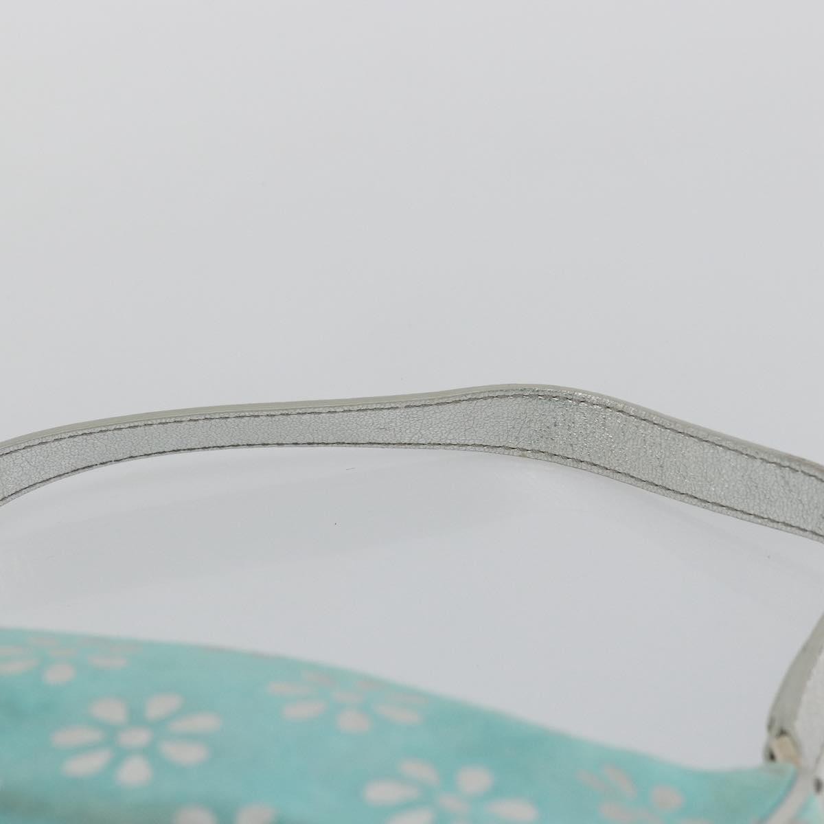 CELINE Accessory Pouch Suede Light Blue Silver Auth BAZ625A — image 8