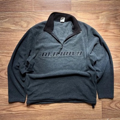vintage old navy gray embroidered y2k quarter zip sweatshirt