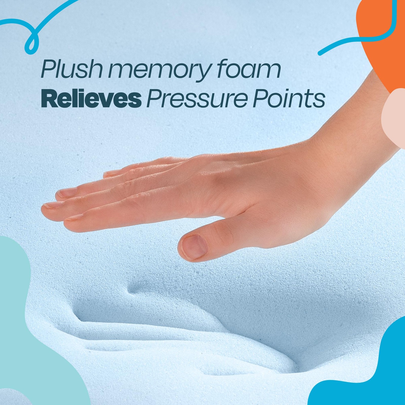 LINENSPA Memory Foam Mattress Topper - 2 Inch Gel Infused Memory Foam - Plush