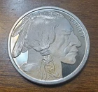 1 oz .999 Fine Silver Buffalo Round – Light Toning