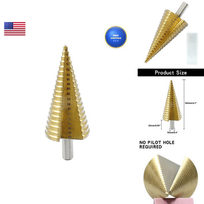 Ldexin Step Drill Bit 1/8 To 1-9/16 High Speed Steel Step Drill Cone Bits For