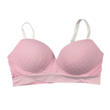 Victoria's Secret Wireless Bralette Women's Size XL Pink Polka Dot Cotton Soft 
