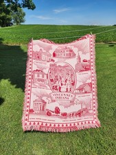 VINCENNES INDIANA HISTORICAL BLANKET red whit...