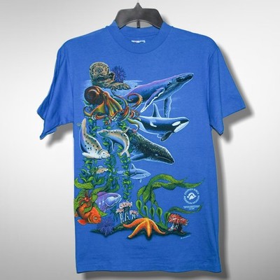 Vtg Harlequin N.G. sz Small Steven Birch Aquarium Scripps Marine Life T Shirt