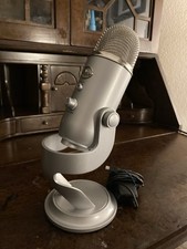 Blue Yeti Silver USB Condenser Microphone with Mute Button  Adjustable Stand