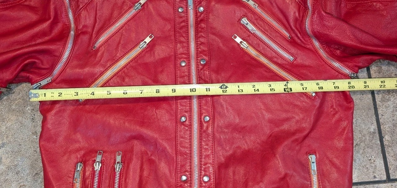 Ambition 80s Vintage Leather Beat It Jacket Ladies Medium Men's Small image 4