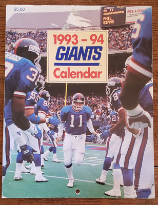 Phil Simms Autographed Calendar NY Giants 1993-1994  Signed 
