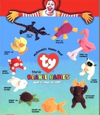Vintage 1996 TY Teenie Beanie Babies McDonald's Happy Meal Full Set 1-10 Sealed
